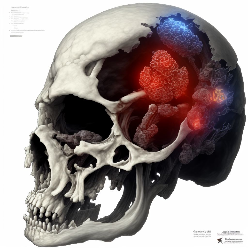 Unspecified fracture of head of left femur, subsequent encounter for open fracture type IIIA, IIIB, or IIIC with malunion digital illustration