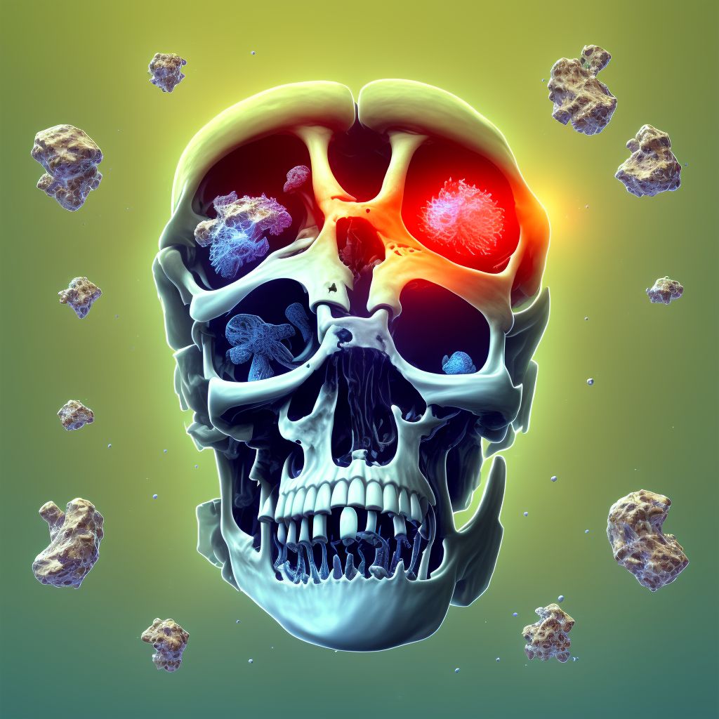 Displaced articular fracture of head of right femur, subsequent encounter for open fracture type IIIA, IIIB, or IIIC with routine healing digital illustration