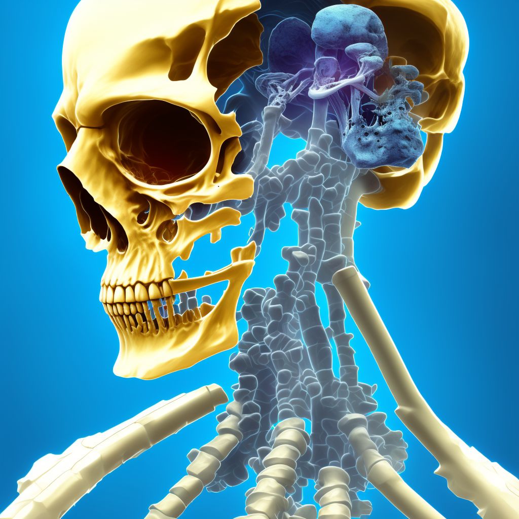 Displaced articular fracture of head of left femur, subsequent encounter for closed fracture with delayed healing digital illustration