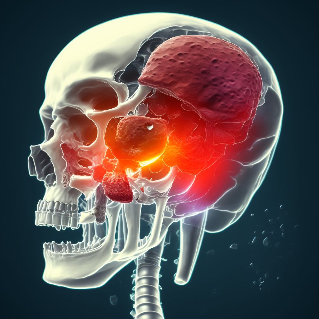 Displaced articular fracture of head of left femur, subsequent encounter for open fracture type I or II with nonunion digital illustration