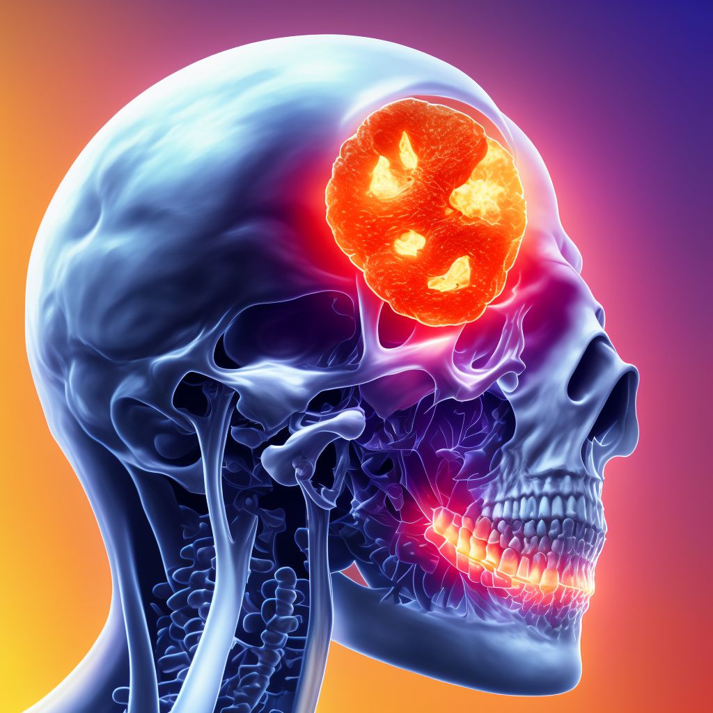 Displaced articular fracture of head of left femur, sequela digital illustration