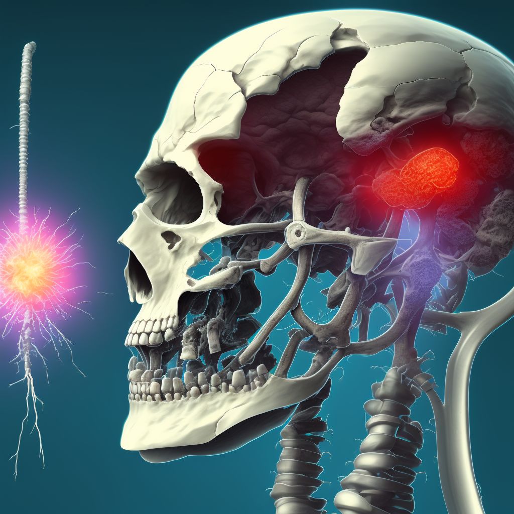 Displaced articular fracture of head of unspecified femur, subsequent encounter for closed fracture with routine healing digital illustration