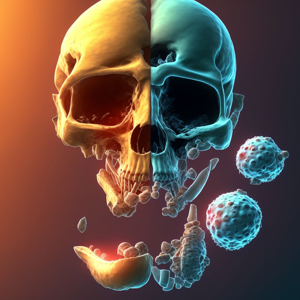 Displaced articular fracture of head of unspecified femur, subsequent encounter for open fracture type I or II with nonunion digital illustration