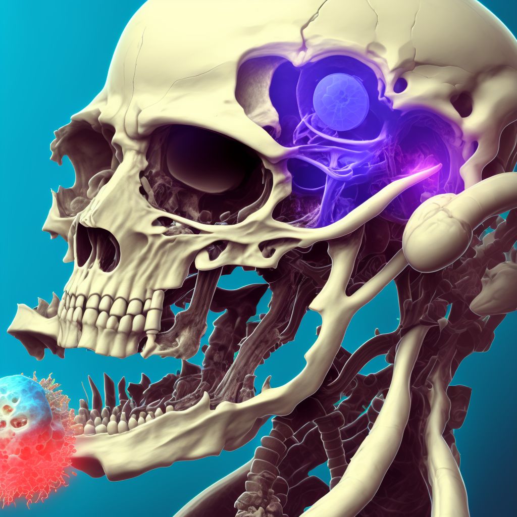 Displaced articular fracture of head of unspecified femur, subsequent encounter for open fracture type IIIA, IIIB, or IIIC with nonunion digital illustration