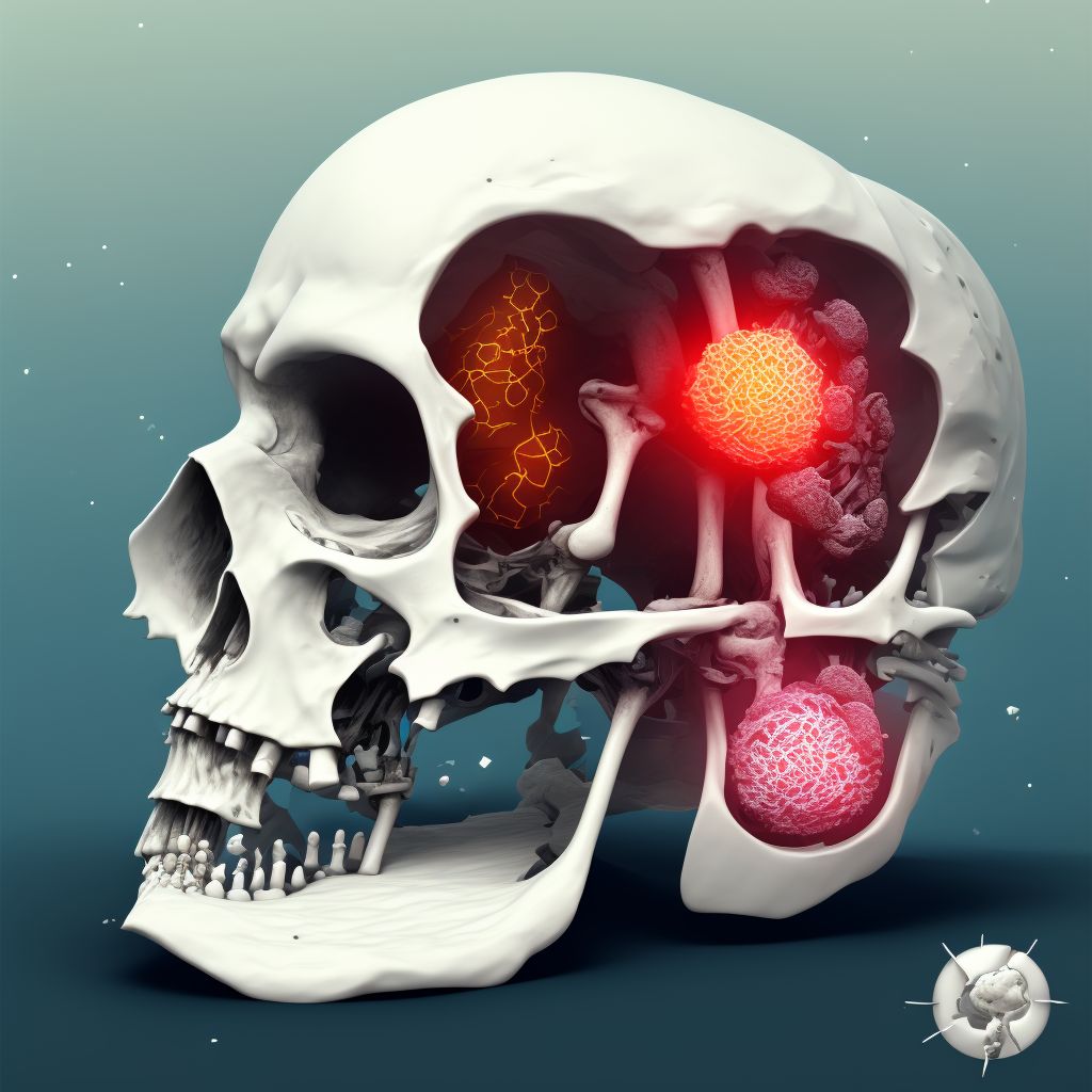 Displaced articular fracture of head of unspecified femur, subsequent encounter for open fracture type IIIA, IIIB, or IIIC with malunion digital illustration