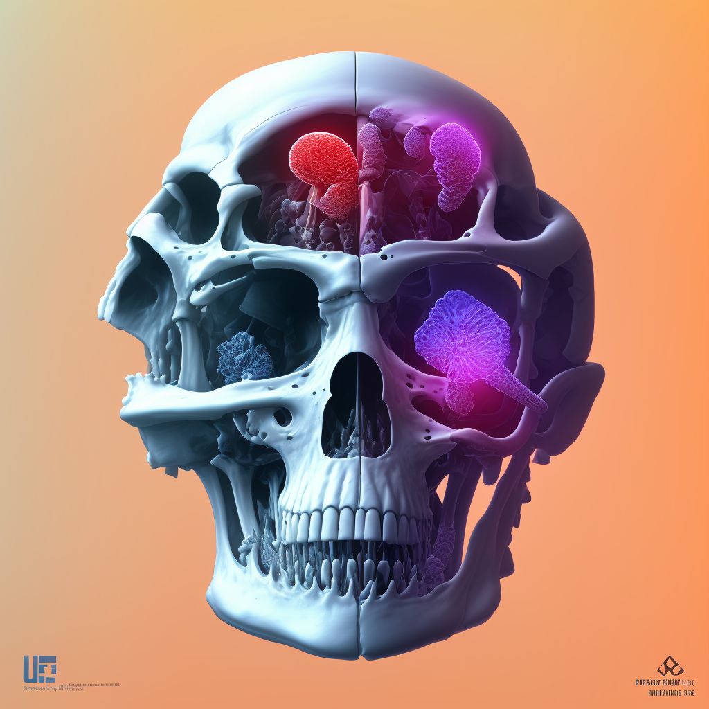 Displaced articular fracture of head of unspecified femur, sequela digital illustration