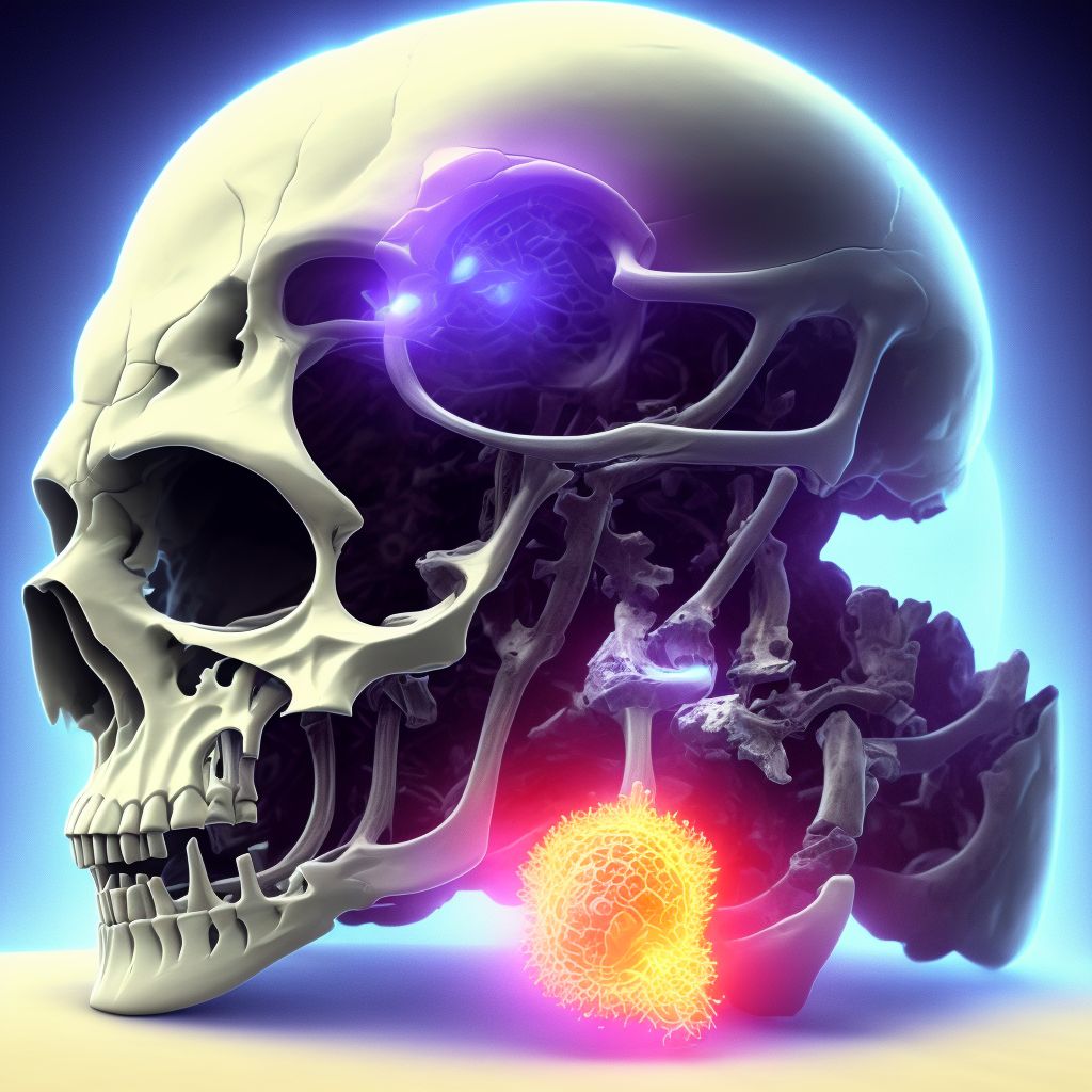 Nondisplaced articular fracture of head of right femur, initial encounter for open fracture type IIIA, IIIB, or IIIC digital illustration