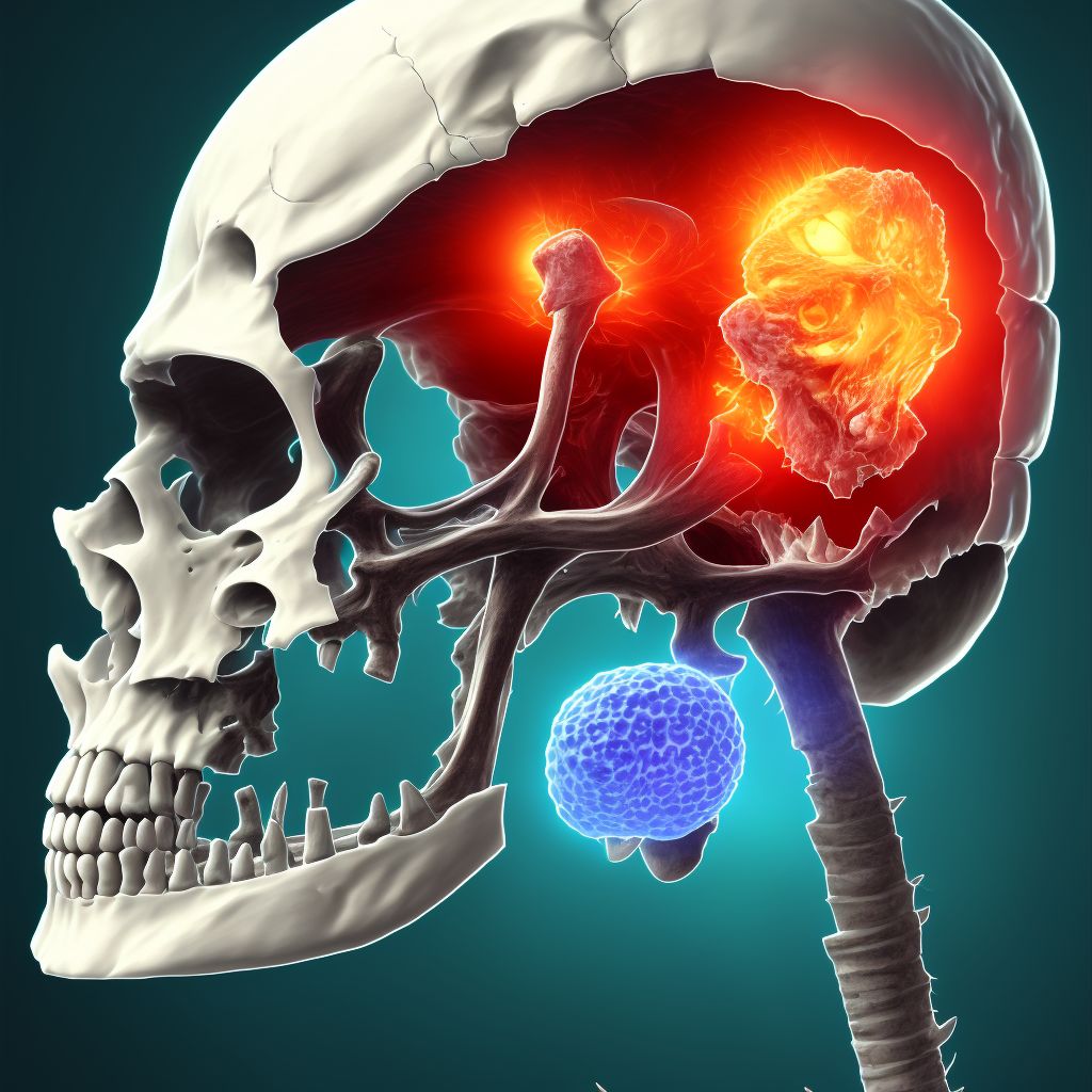 Nondisplaced articular fracture of head of right femur, subsequent encounter for closed fracture with delayed healing digital illustration