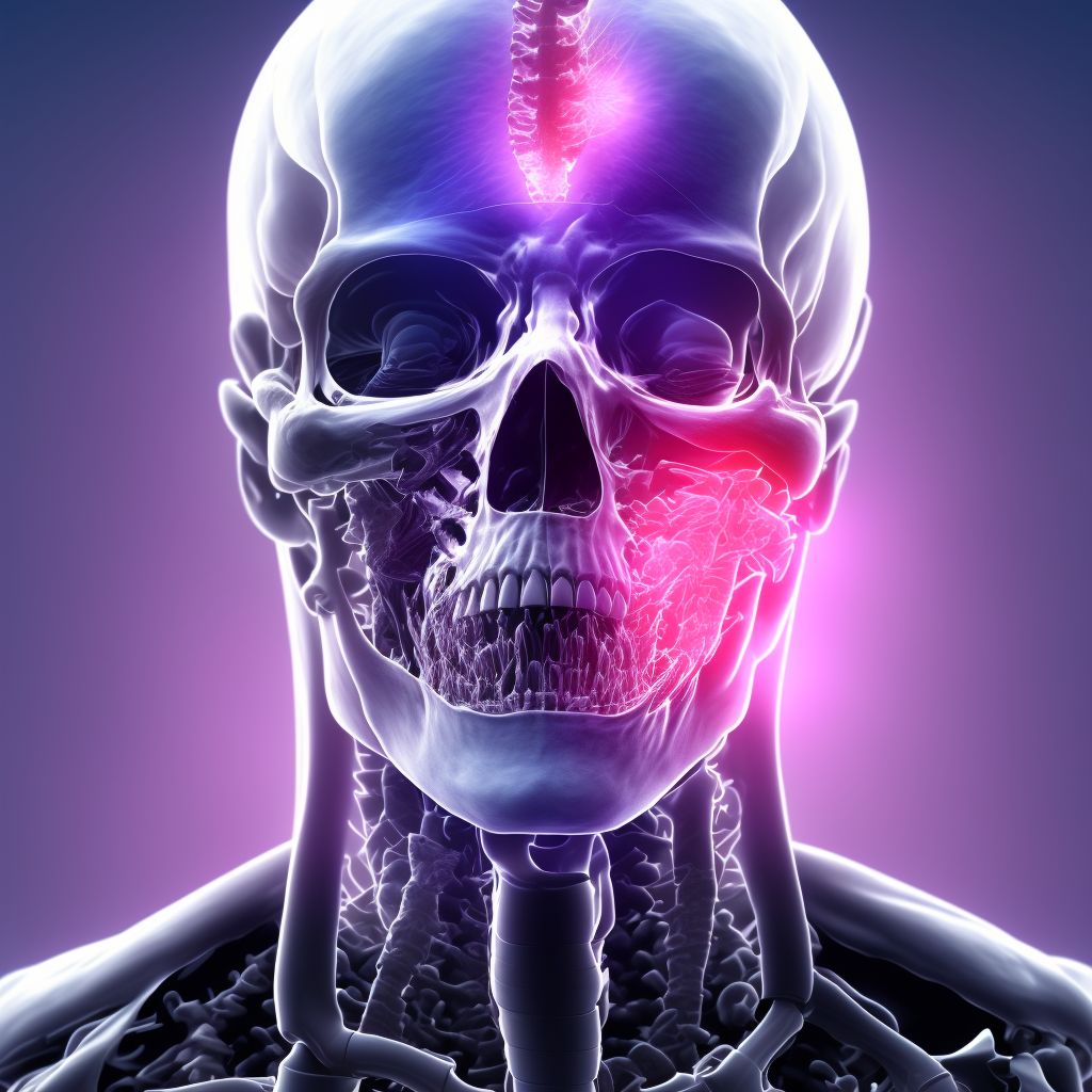 Nondisplaced articular fracture of head of right femur, subsequent encounter for open fracture type I or II with delayed healing digital illustration