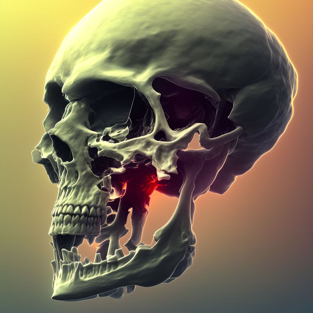 Nondisplaced articular fracture of head of right femur, subsequent encounter for open fracture type I or II with nonunion digital illustration