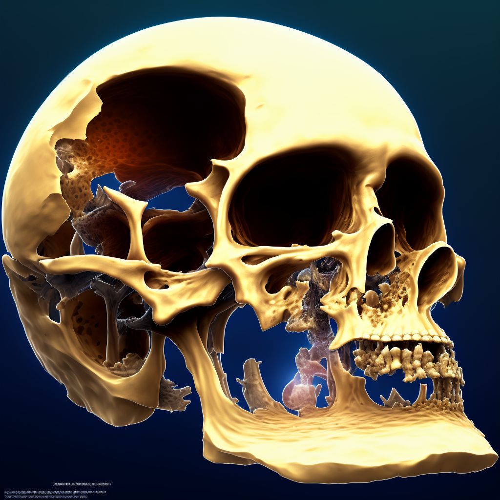 Nondisplaced articular fracture of head of right femur, sequela digital illustration