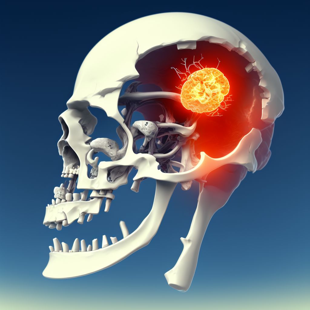 Nondisplaced articular fracture of head of left femur, subsequent encounter for open fracture type I or II with routine healing digital illustration