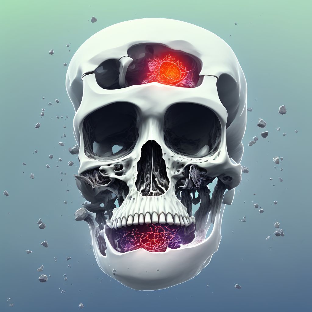 Nondisplaced articular fracture of head of left femur, subsequent encounter for open fracture type I or II with delayed healing digital illustration