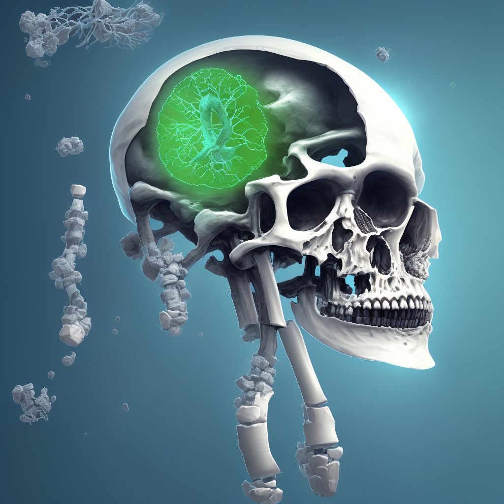 Nondisplaced articular fracture of head of left femur, subsequent encounter for open fracture type IIIA, IIIB, or IIIC with delayed healing digital illustration