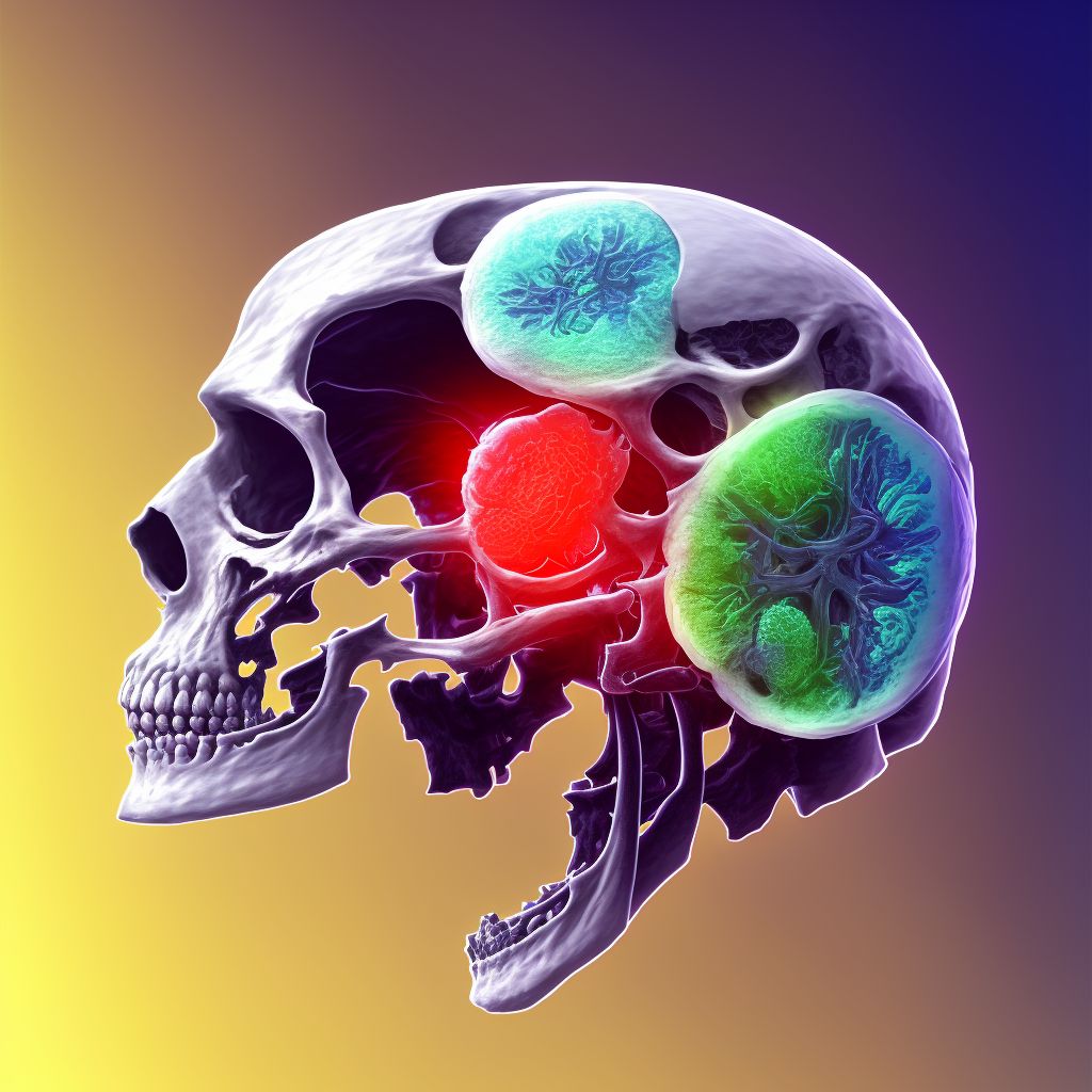 Nondisplaced articular fracture of head of left femur, subsequent encounter for open fracture type IIIA, IIIB, or IIIC with nonunion digital illustration