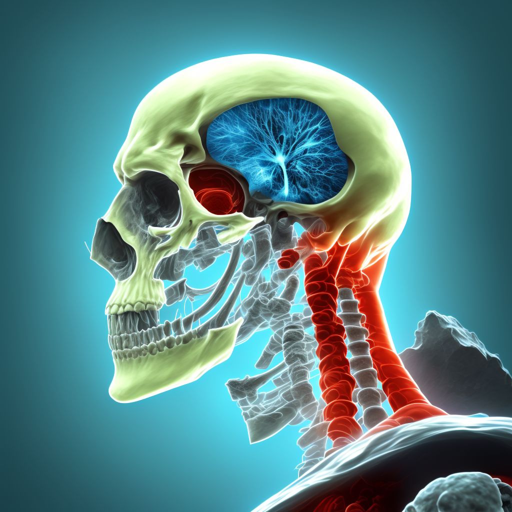 Nondisplaced articular fracture of head of left femur, subsequent encounter for open fracture type IIIA, IIIB, or IIIC with malunion digital illustration