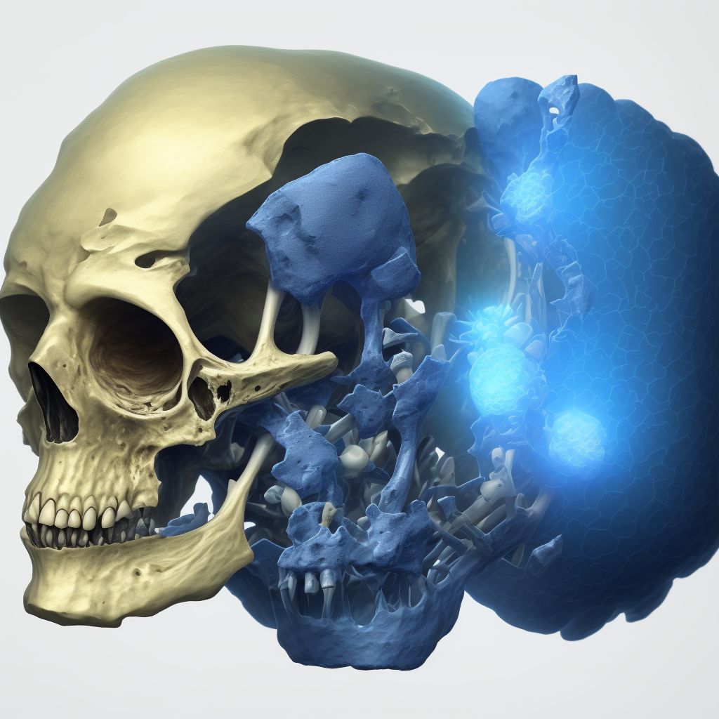 Nondisplaced articular fracture of head of unspecified femur, subsequent encounter for open fracture type I or II with routine healing digital illustration