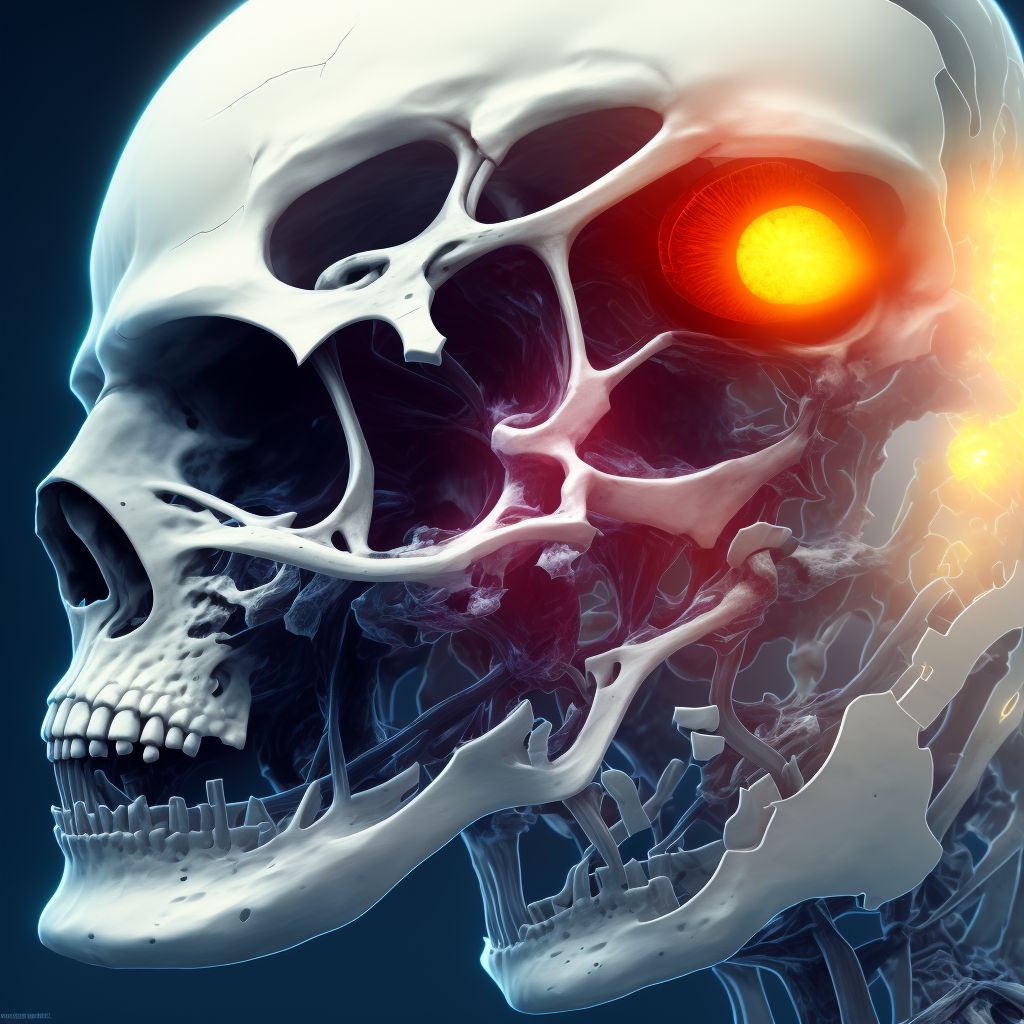 Nondisplaced articular fracture of head of unspecified femur, subsequent encounter for closed fracture with delayed healing digital illustration