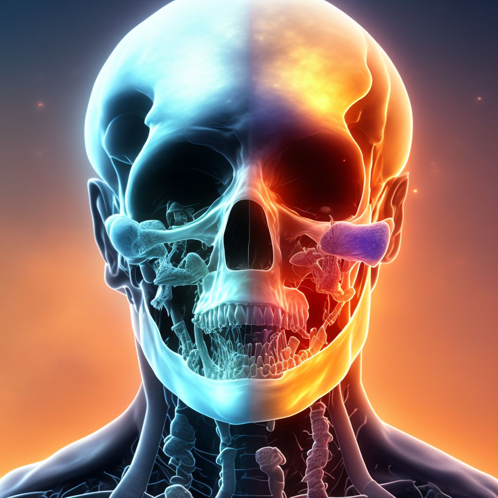 Nondisplaced articular fracture of head of unspecified femur, subsequent encounter for open fracture type I or II with nonunion digital illustration