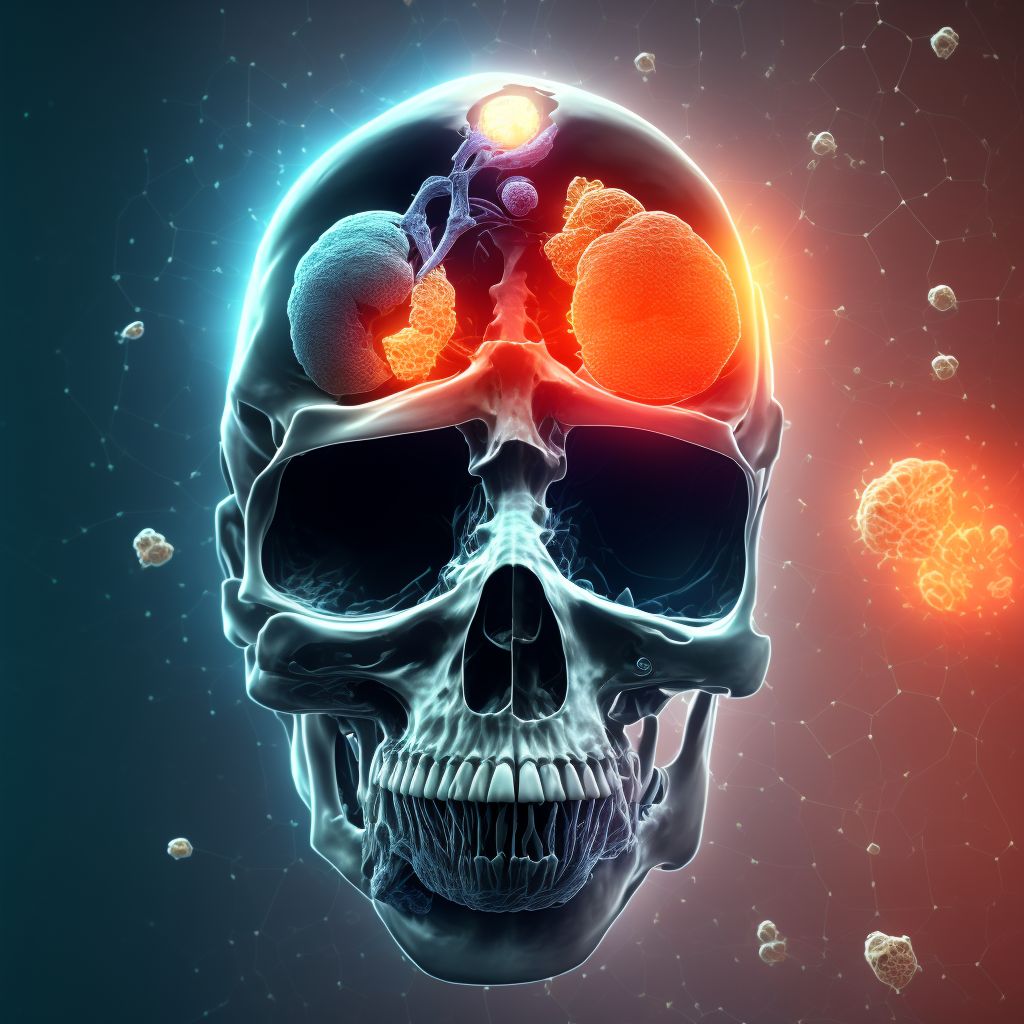 Nondisplaced articular fracture of head of unspecified femur, subsequent encounter for open fracture type IIIA, IIIB, or IIIC with malunion digital illustration