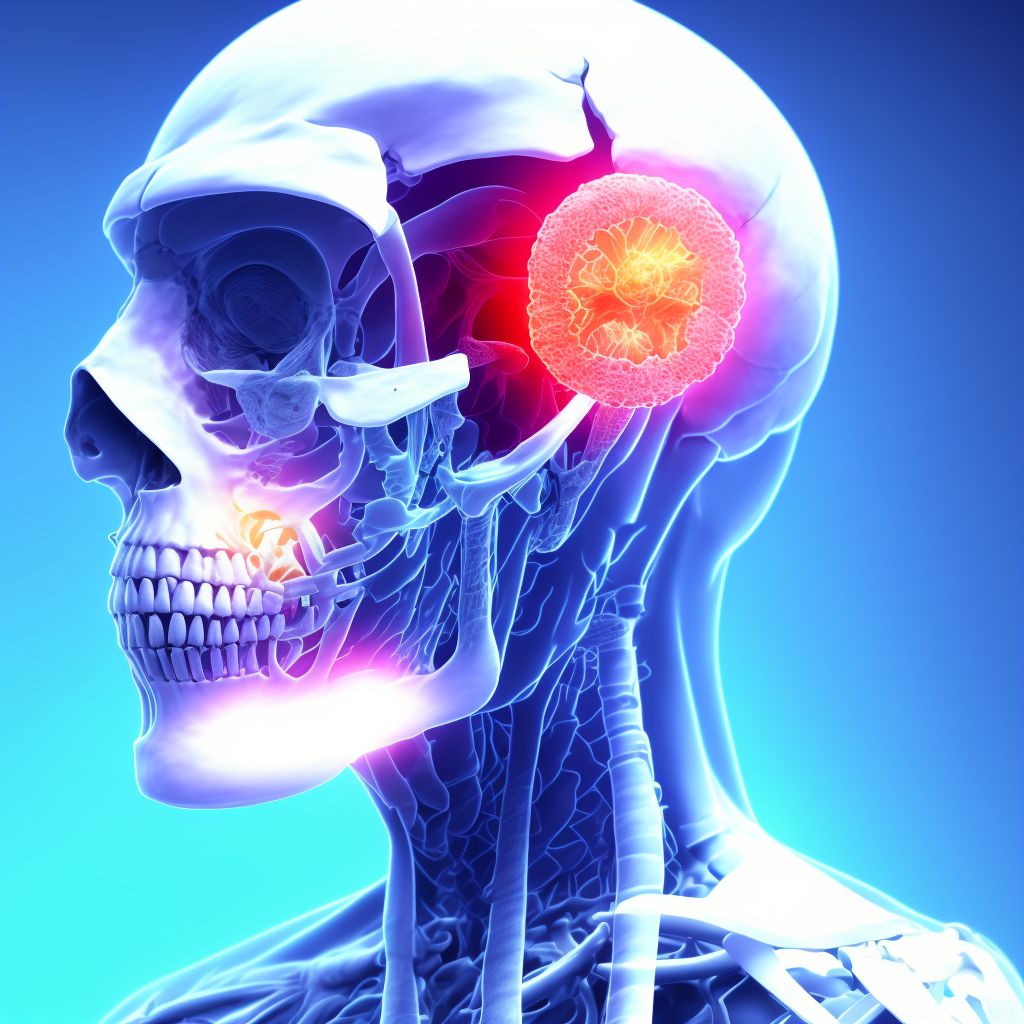 Nondisplaced articular fracture of head of unspecified femur, sequela digital illustration