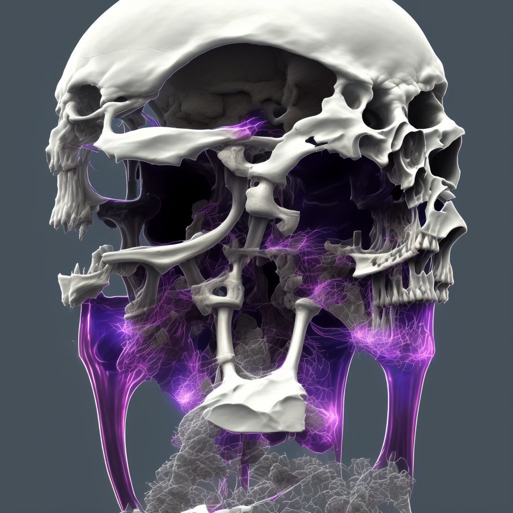 Other fracture of head and neck of left femur, subsequent encounter for open fracture type IIIA, IIIB, or IIIC with nonunion digital illustration