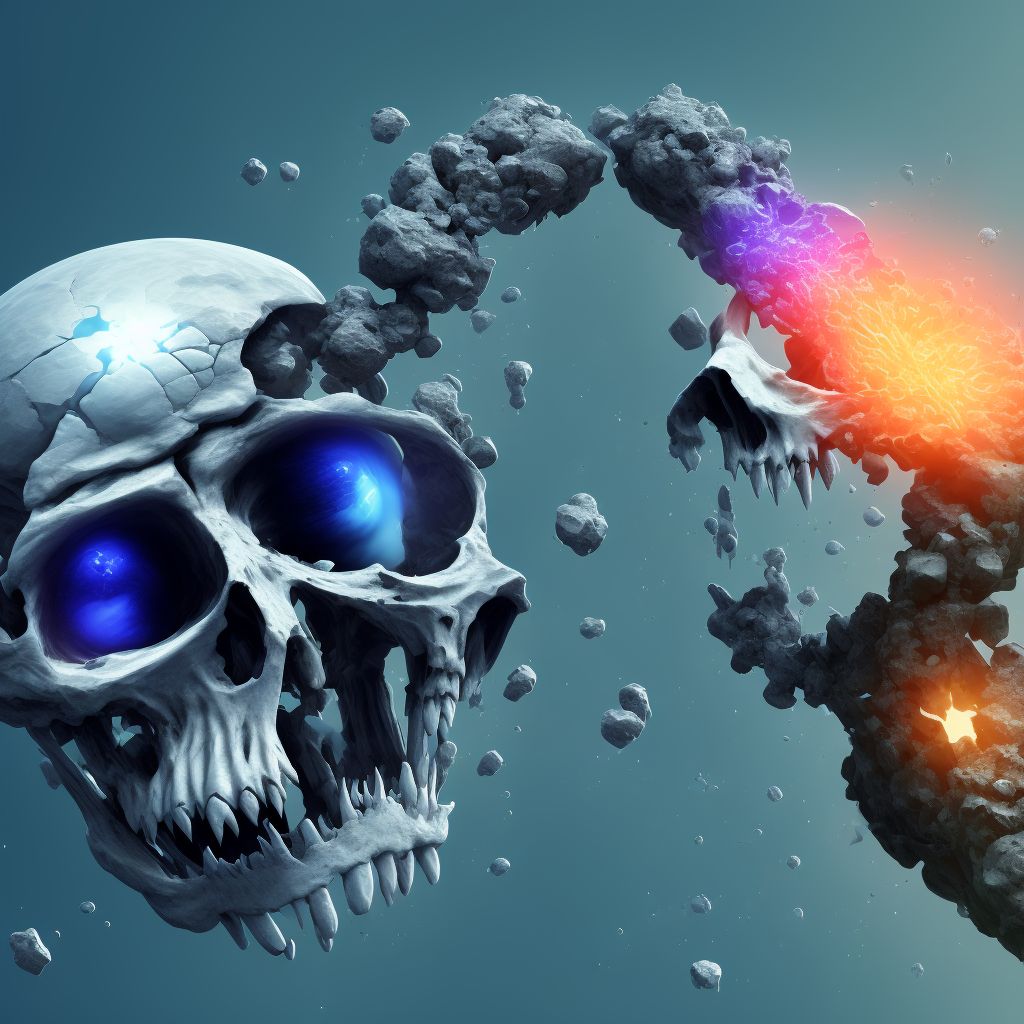 Other fracture of head and neck of unspecified femur, subsequent encounter for open fracture type IIIA, IIIB, or IIIC with routine healing digital illustration