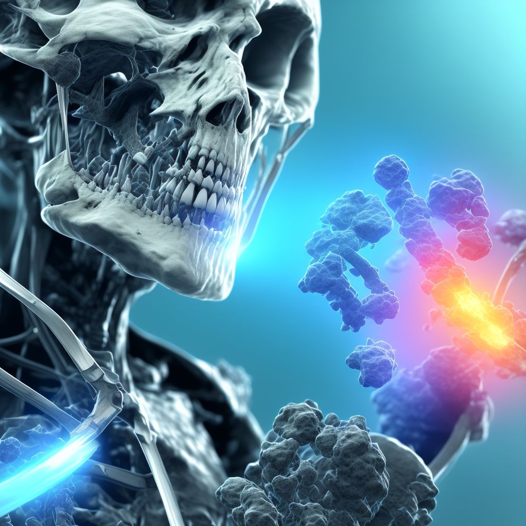 Nondisplaced fracture of greater trochanter of right femur, subsequent encounter for open fracture type I or II with delayed healing digital illustration