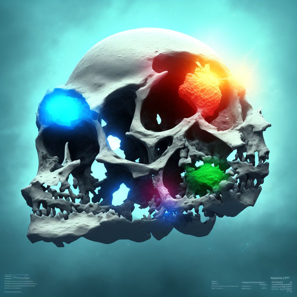 Displaced intertrochanteric fracture of unspecified femur, subsequent encounter for open fracture type IIIA, IIIB, or IIIC with routine healing digital illustration