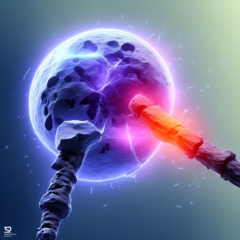 Unspecified fracture of shaft of unspecified femur, subsequent encounter for open fracture type I or II with nonunion digital illustration