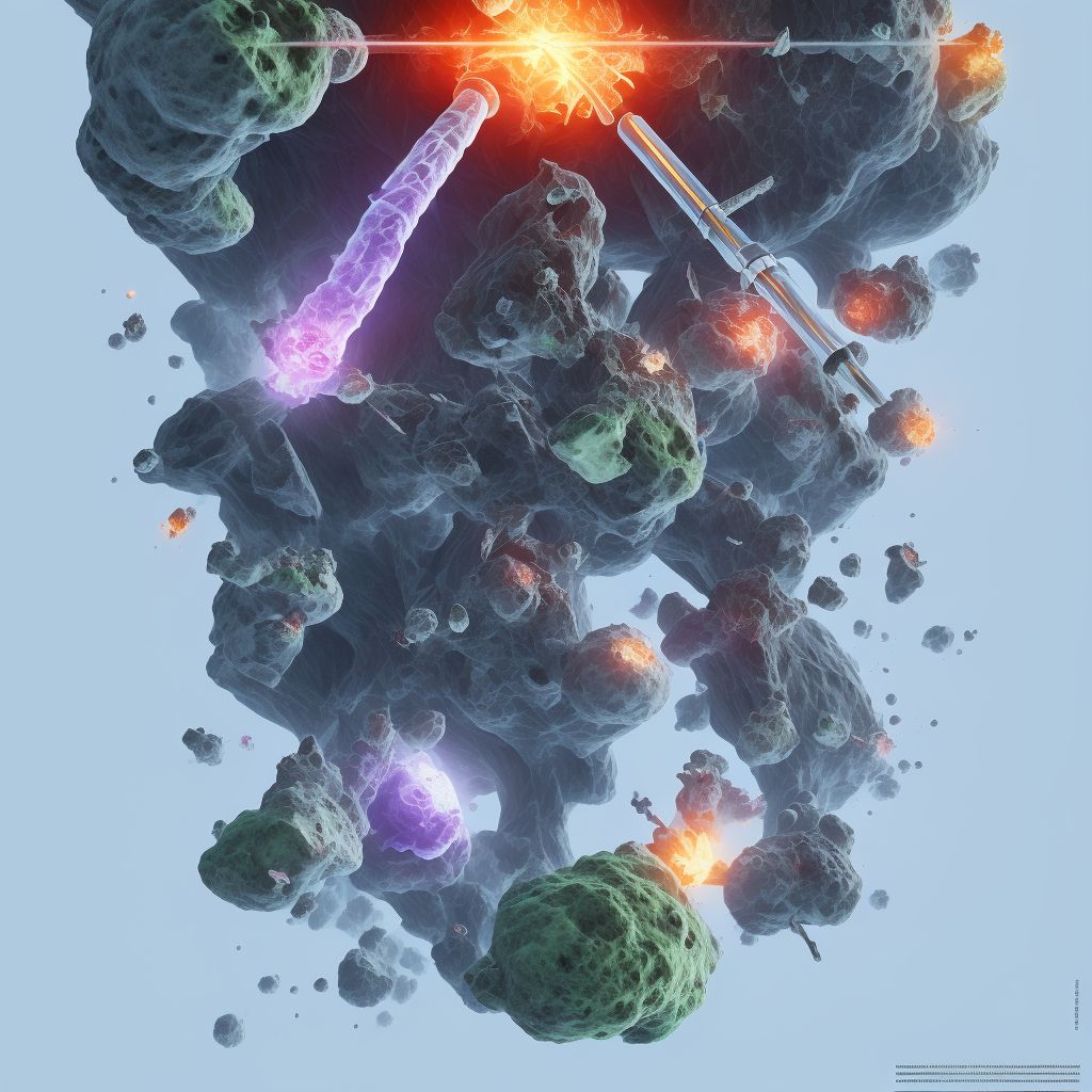 Displaced transverse fracture of shaft of right femur, initial encounter for closed fracture digital illustration