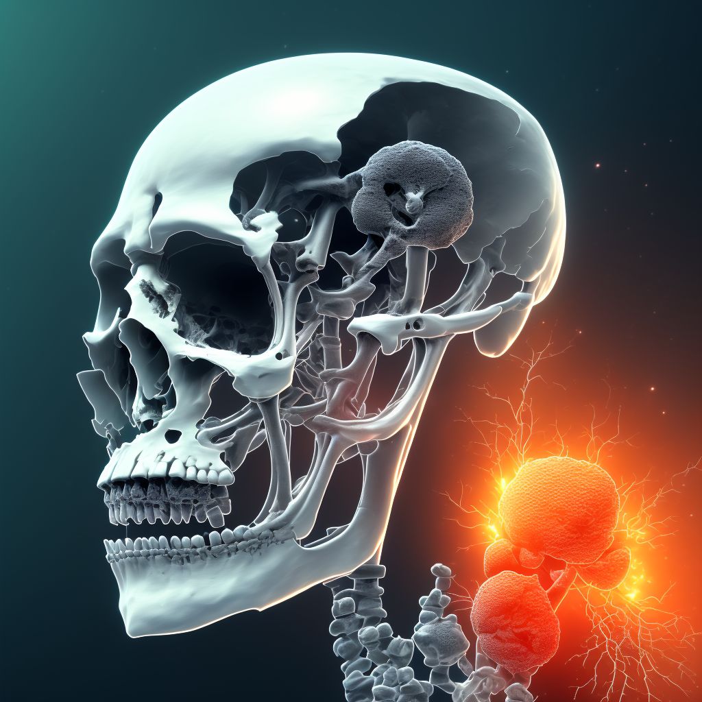 Unspecified fracture of lower end of left femur, subsequent encounter for open fracture type IIIA, IIIB, or IIIC with delayed healing digital illustration