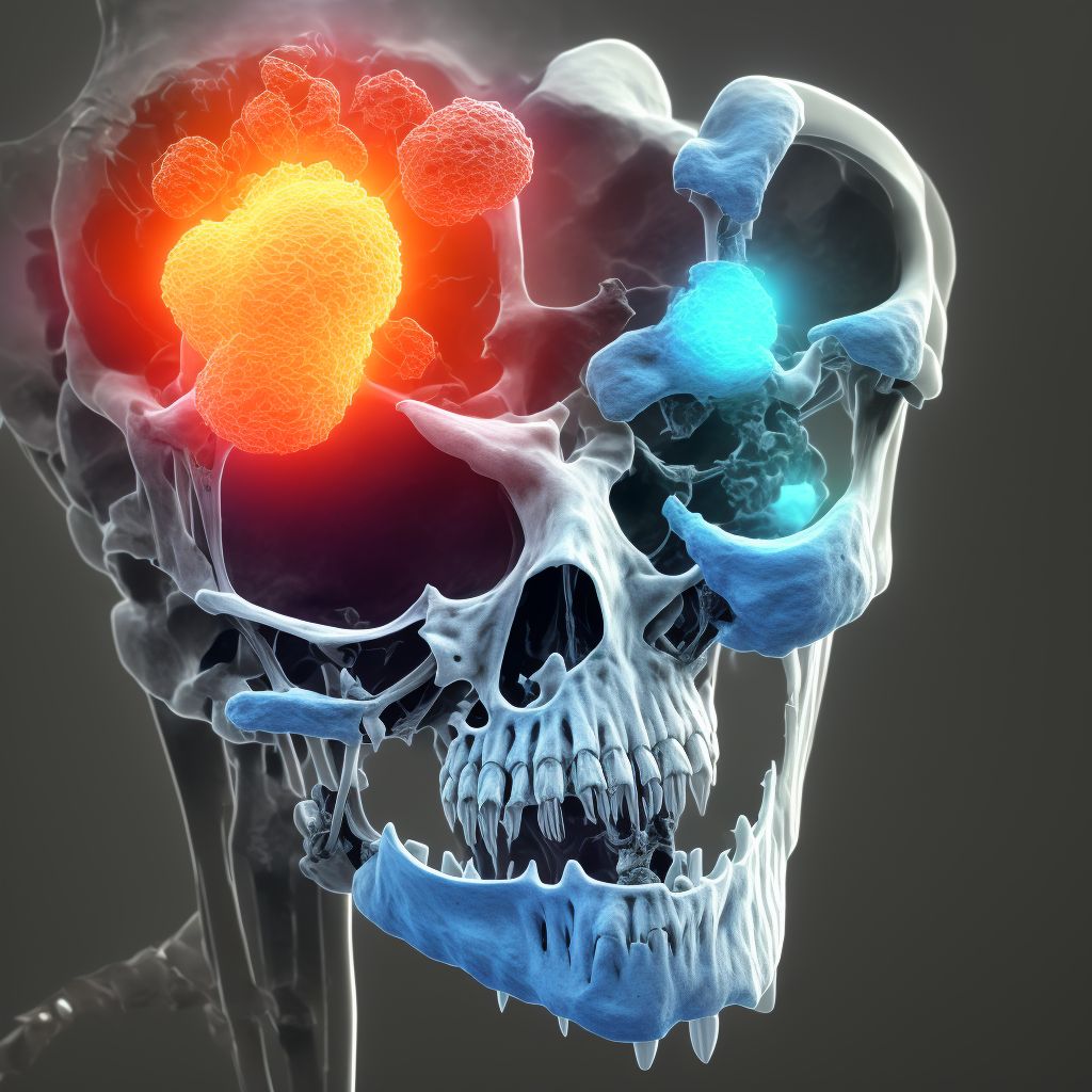 Displaced fracture of medial condyle of left femur, initial encounter for open fracture type IIIA, IIIB, or IIIC digital illustration