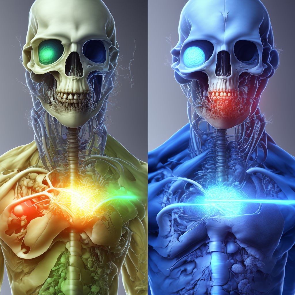 Obturator subluxation of right hip, initial encounter digital illustration