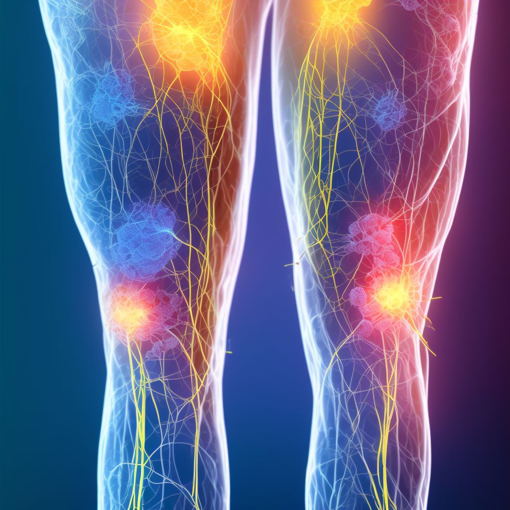 Injury of cutaneous sensory nerve at hip and thigh level, left leg, subsequent encounter digital illustration