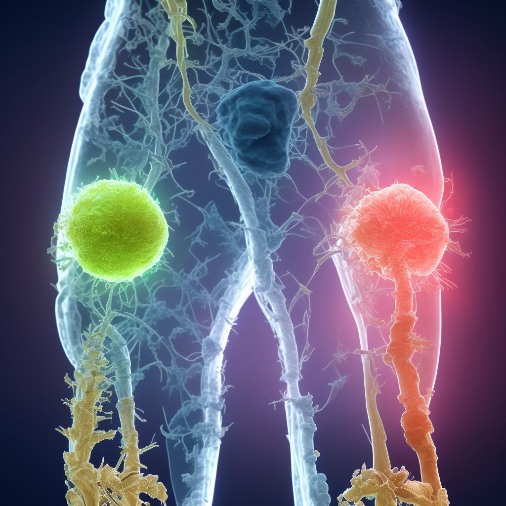 Injury of other nerves at hip and thigh level, right leg, sequela digital illustration