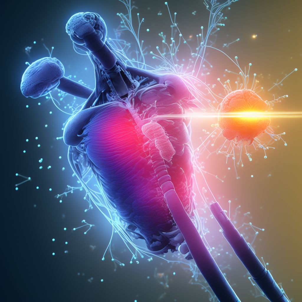 Injury of unspecified nerve at hip and thigh level, left leg, sequela digital illustration