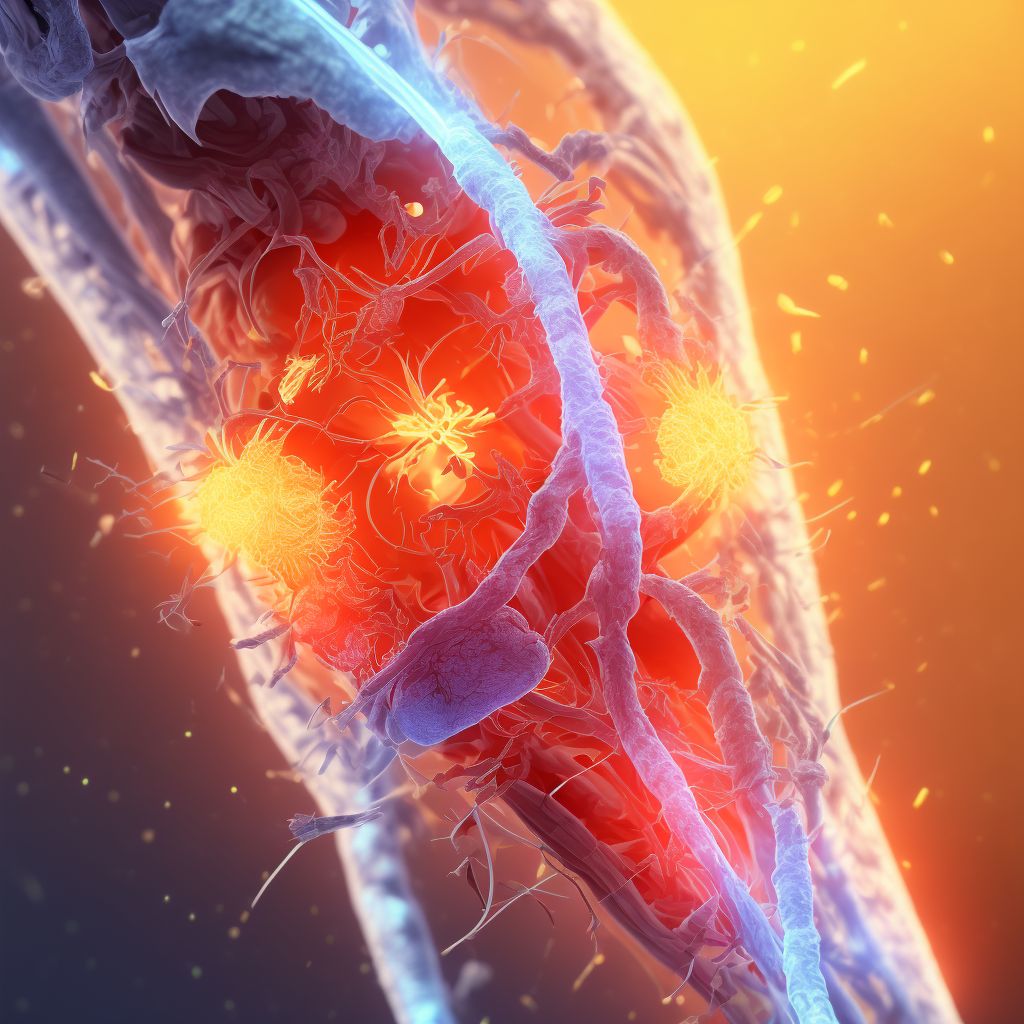 Unspecified injury of femoral artery, left leg, initial encounter digital illustration