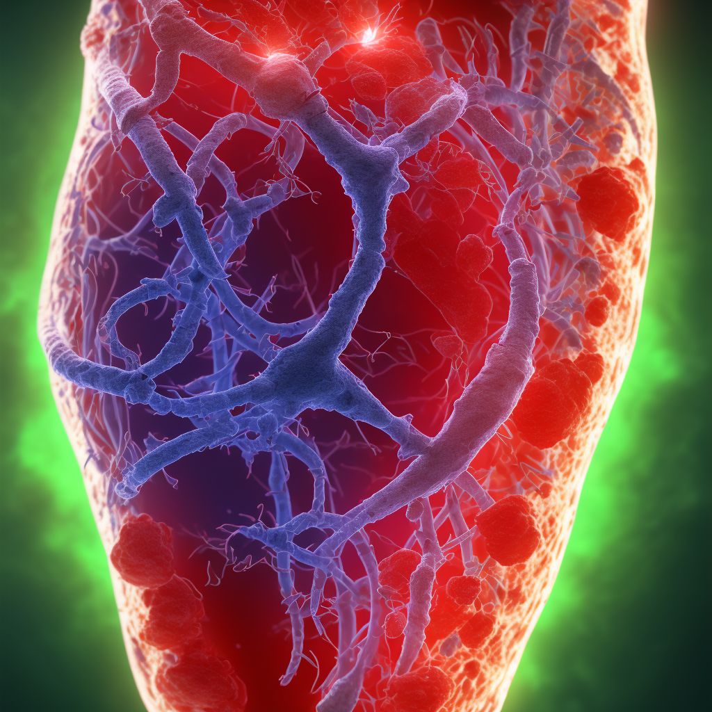 Minor laceration of femoral artery, unspecified leg, sequela digital illustration