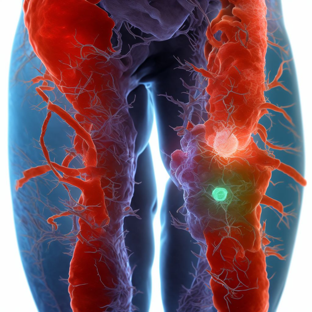 Other specified injury of femoral artery, left leg, sequela digital illustration