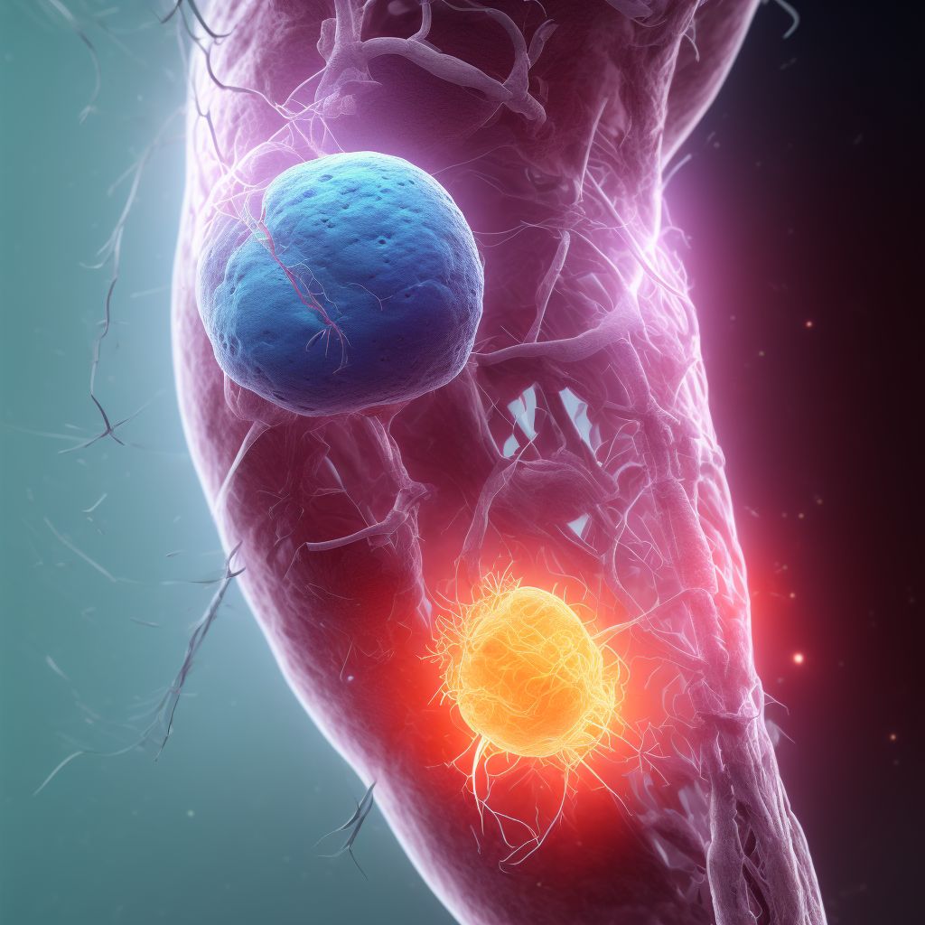 Minor laceration of femoral vein at hip and thigh level, unspecified leg, initial encounter digital illustration