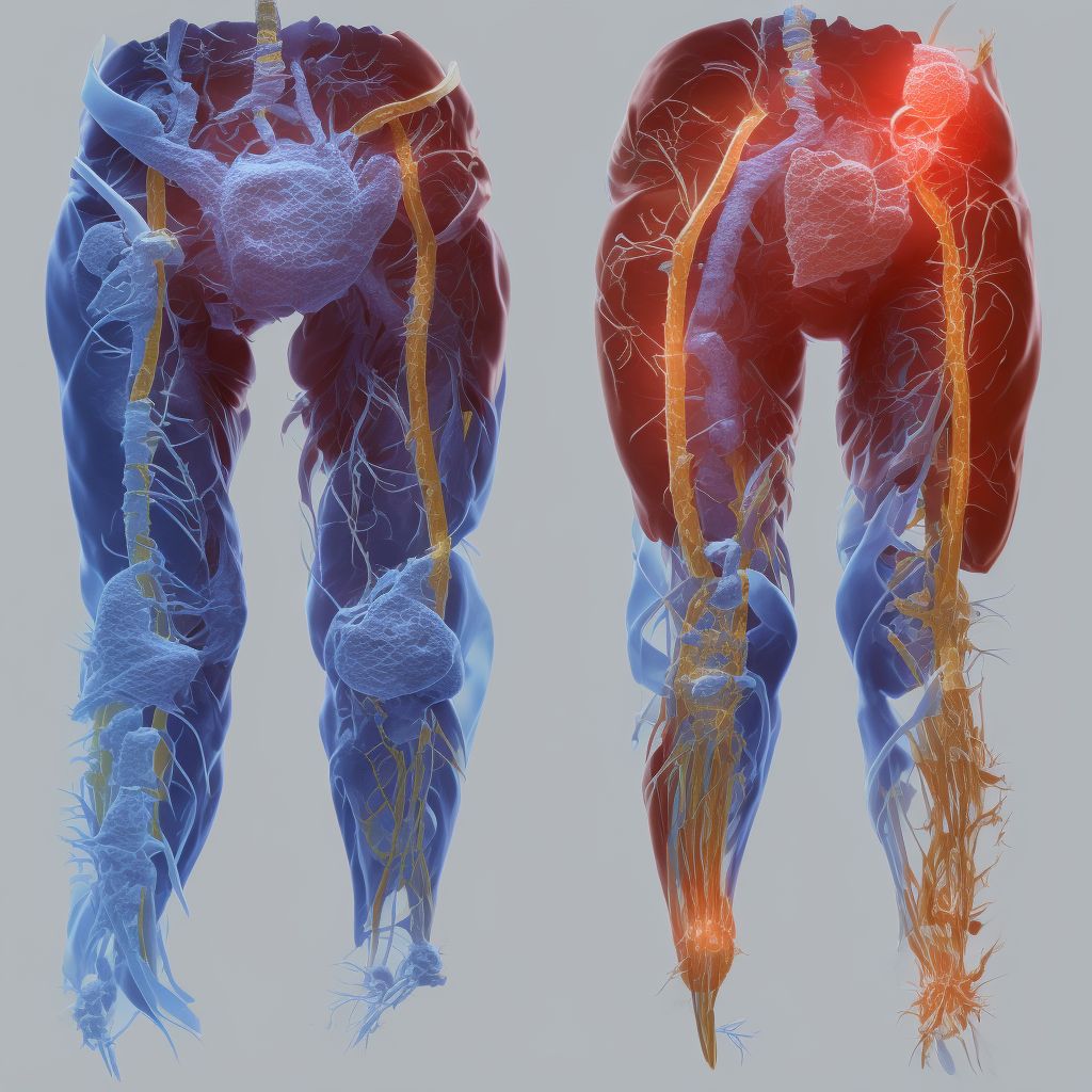 Other specified injury of femoral vein at hip and thigh level, right leg, initial encounter digital illustration