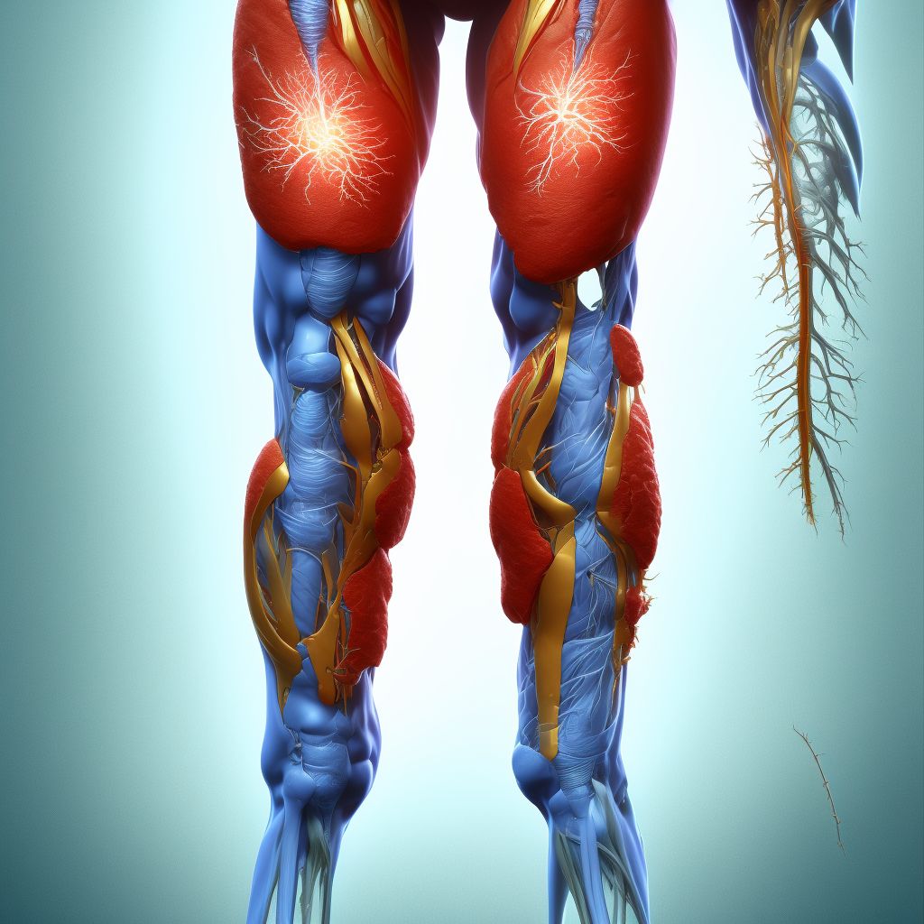 Other specified injury of femoral vein at hip and thigh level, right leg, sequela digital illustration