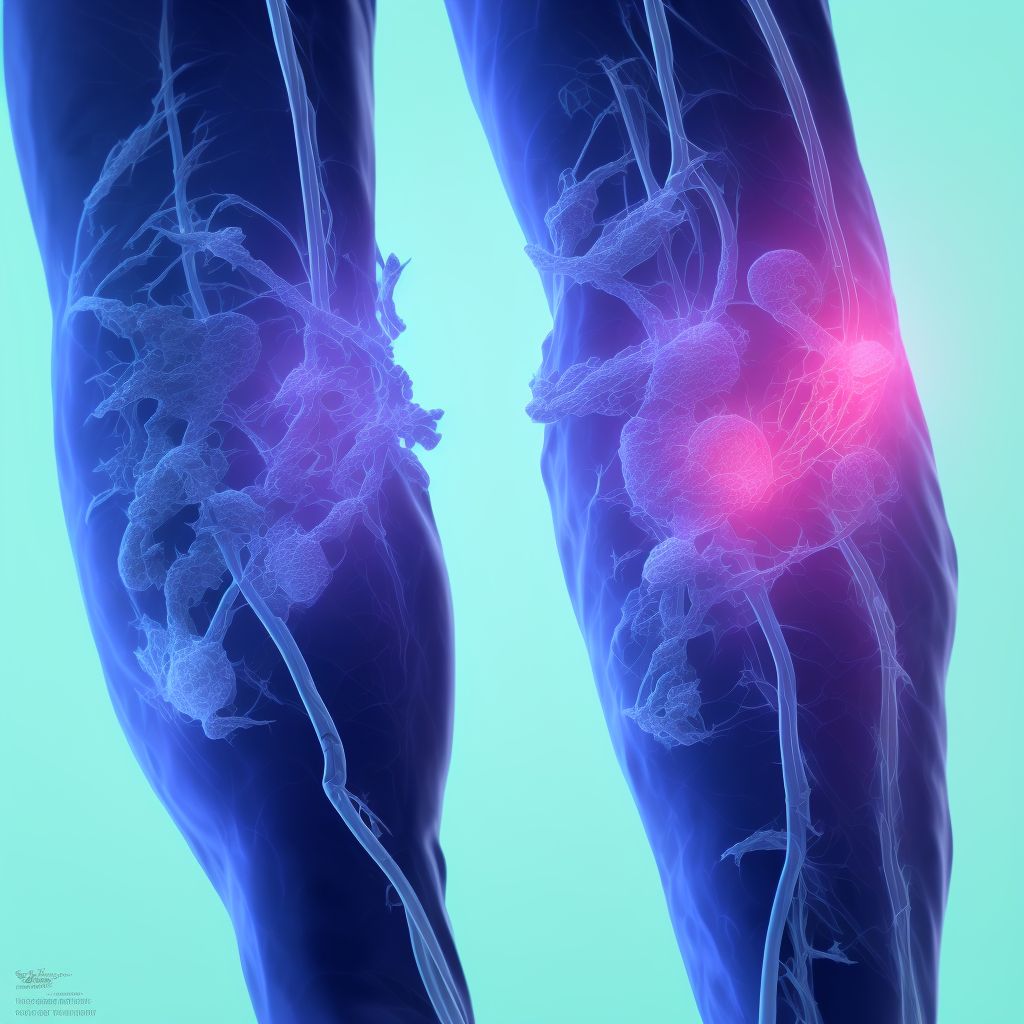 Other specified injury of femoral vein at hip and thigh level, left leg, sequela digital illustration