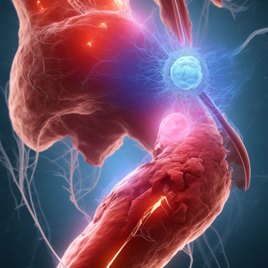 Unspecified injury of greater saphenous vein at hip and thigh level, right leg, subsequent encounter digital illustration