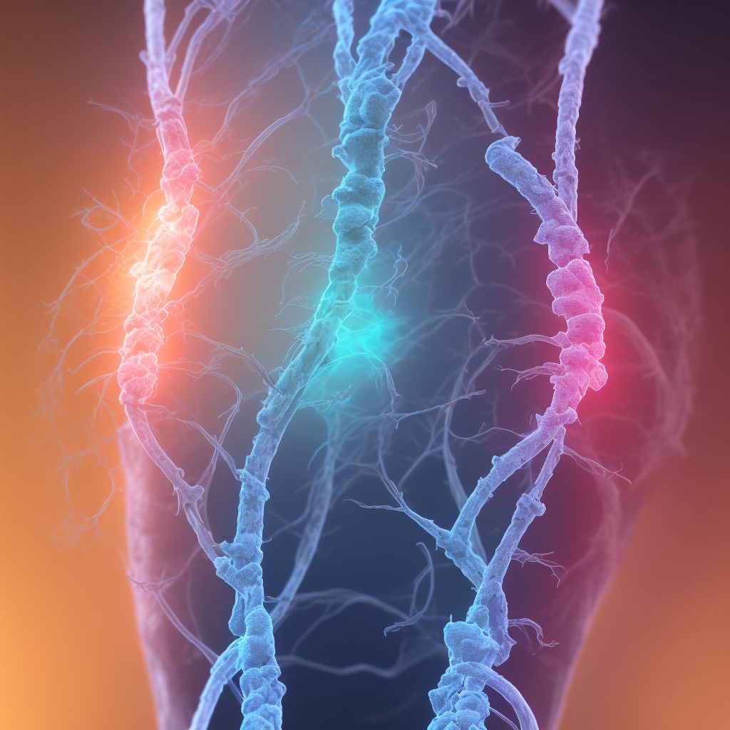 Unspecified injury of greater saphenous vein at hip and thigh level, left leg, sequela digital illustration