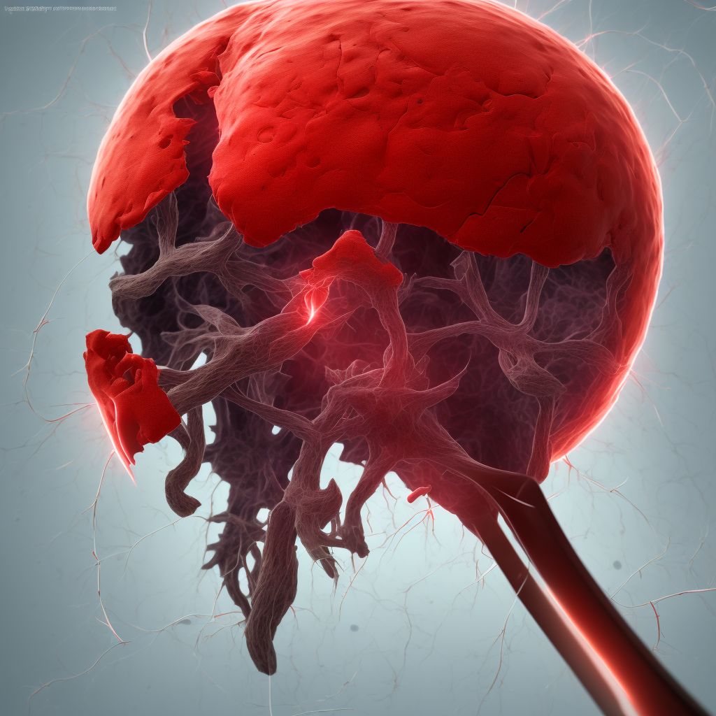 Unspecified injury of other blood vessels at hip and thigh level, right leg, initial encounter digital illustration