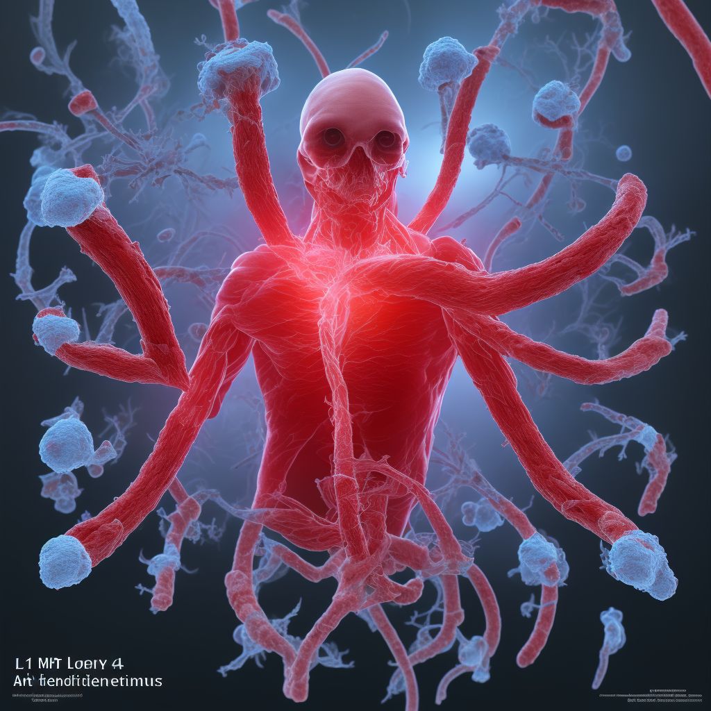 Unspecified injury of other blood vessels at hip and thigh level, left leg, sequela digital illustration