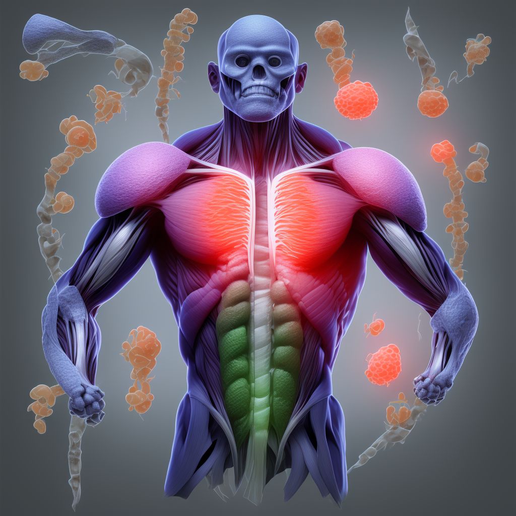 Other specified injury of muscle, fascia and tendon of unspecified hip, sequela digital illustration