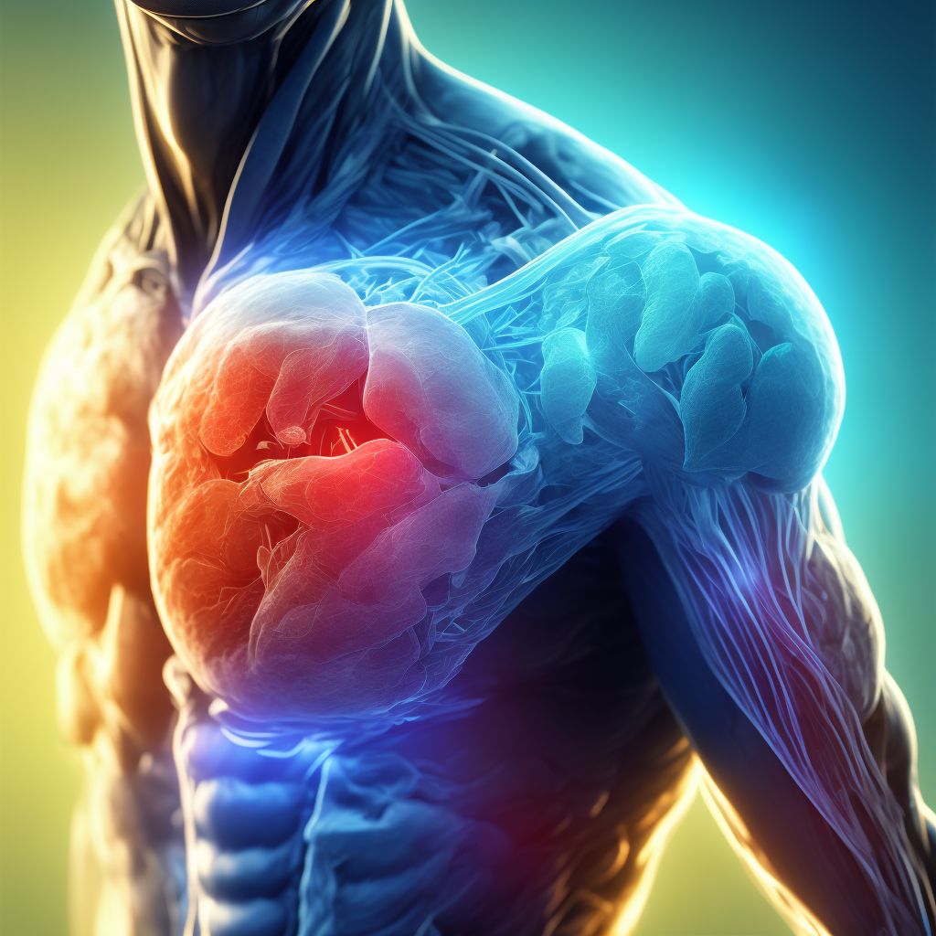 Laceration of unspecified quadriceps muscle, fascia and tendon, sequela digital illustration